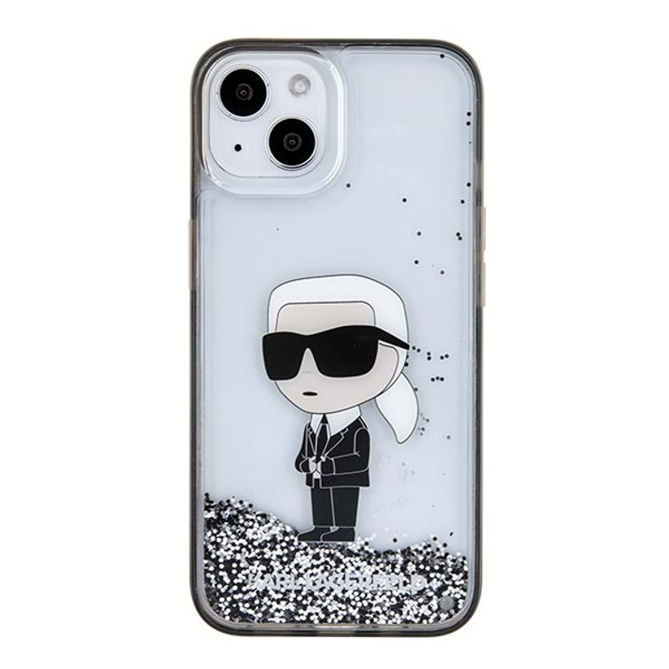 Karl Lagerfeld iPhone 15 6,1" -puhelimen suojakuori KLHCP15SLKKNSK läpinäkyvä kovakuori Liquid Glitter Ikonik