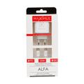 WALL CHARGER MX ALFA 20W PD+QC, USB-A+C + C/C CABLE 20W PD, WHITE