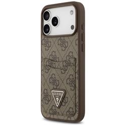 Guess 4G Double Card Triangle -suojakuori iPhone 17 Pro Maxille, ruskea
