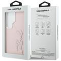 Karl Lagerfeld case Grained Signature Metal Resin Logo for Samsung Galaxy S26 Ultra pink