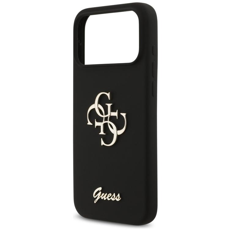 Guess Silicone Big 4G Script case for iPhone 17 Pro Max black