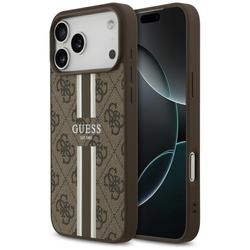 Guess 4G Printed Stripes MagSafe -kotelo iPhone 17 Pro Maxille, ruskea