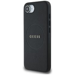 Guess HC MagSafe PU -kuvioitu kultainen rengaskuori iPhone 16e:lle, musta