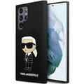 Karl Lagerfeld -suojakuori Samsung Galaxy S24 Ultralle KLHCS24LSNIKBCK musta HC SILICONE NFT IKONIK