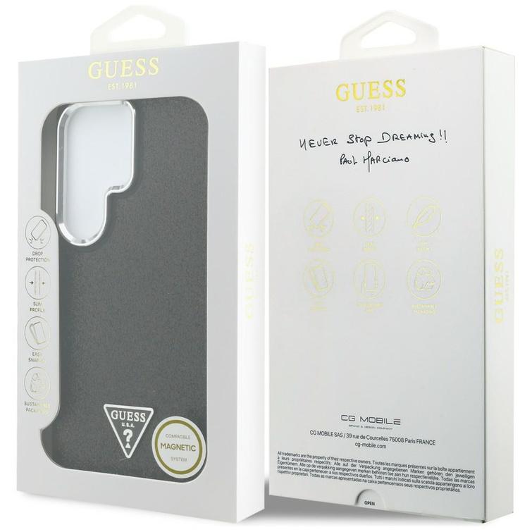 Guess case Fixed Glitter Triangle MagSafe for Samsung Galaxy S26 Ultra black