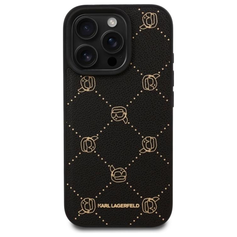 Karl Lagerfeld -suojakuori iPhone 16 Pro Max 6,9":lle KLHMP16XPGKHPHK musta Kova Karl Head MagSafe -suojakuori