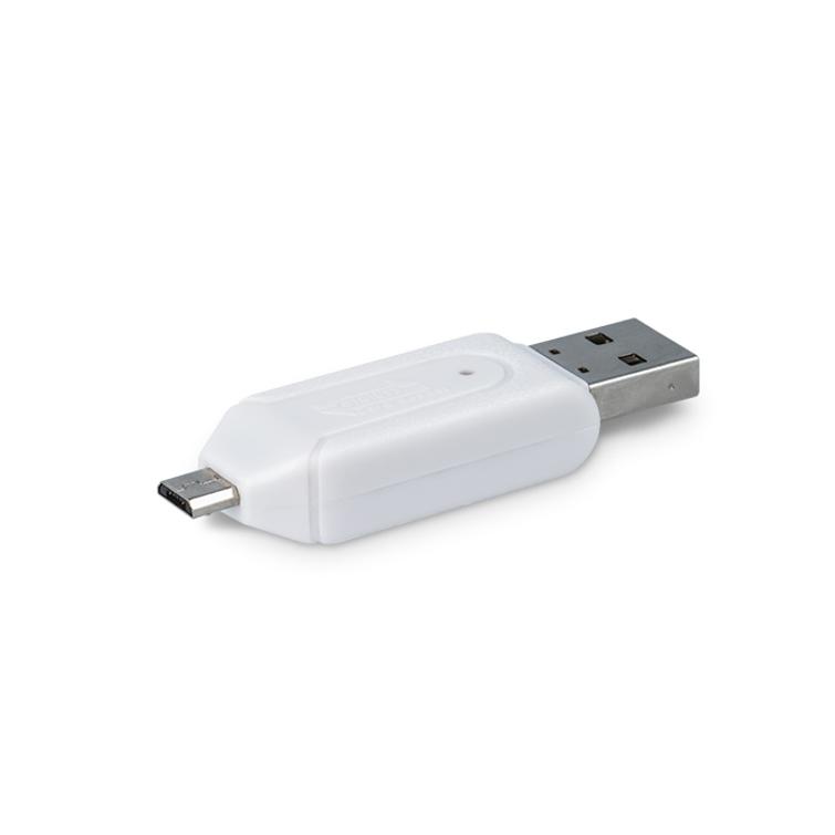 Forever microSD / SD-kortinlukija USB + microUSB valkoinen OTG