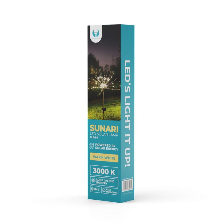 Forever Light aurinkokenno-LED-lamppu SUNARI FLS-90 ilotulitus 3000K 600mAh Ni-MH