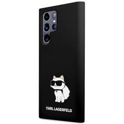Karl Lagerfeld -suojakuori Samsung Galaxy S24 Ultralle, KLHCS24LSNCHBCK, musta HC SILICONE NFT CHOUPETTE -materiaalista.