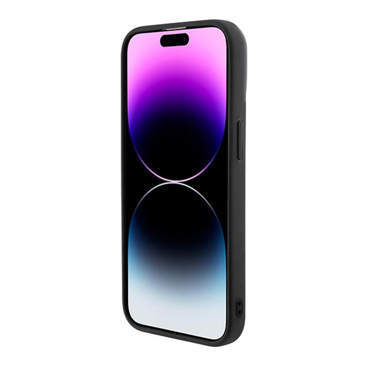 Guess iPhone 14 Pro Max 6,7" suojakuori GUHMP15XHGCFSEK musta HC MAGSAFE GCUBE PU STRIPE