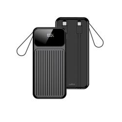 Maxlife varavirtal&auml;hde sis&auml;&auml;nrakennetuilla kaapeleilla MXPB-06 PD QC 22,5W 10000 mAh musta