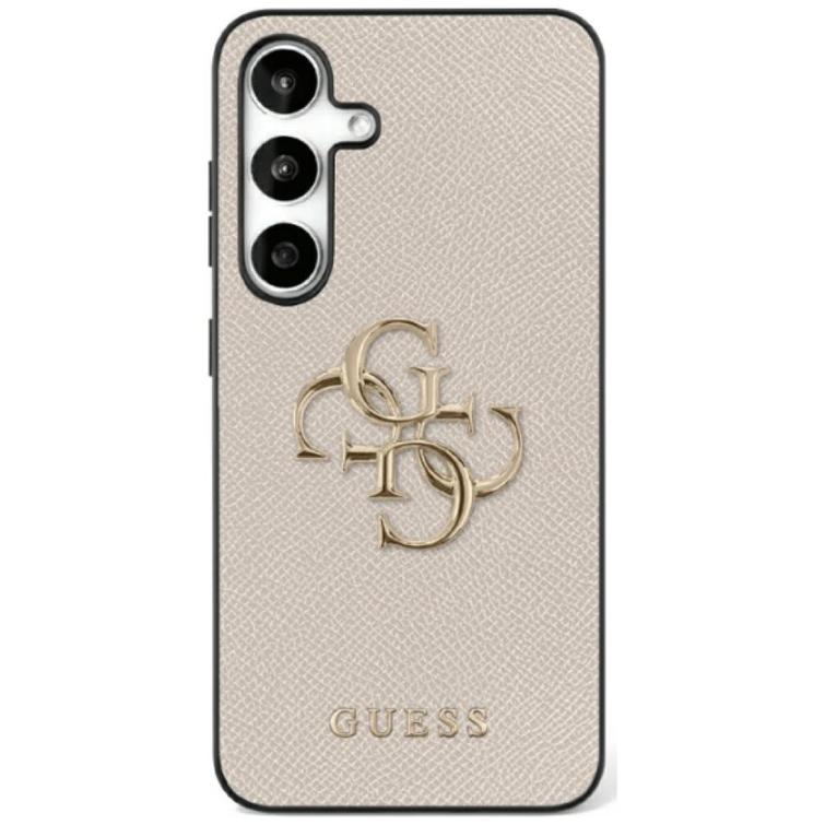 Guess HC PU Grained Big 4G ja Classic Logo -suojakuori Samsung Galaxy S25:lle, beige