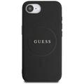Guess HC MagSafe PU -kuvioitu kultainen rengaskuori iPhone 16e:lle, musta