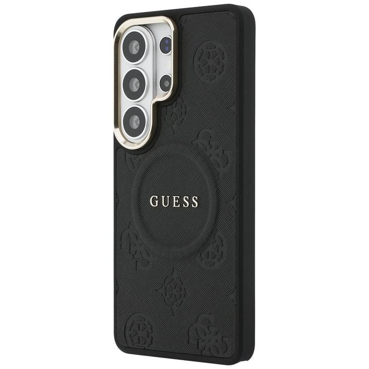Guess case Saffiano Peony Embossed Ring MagSafe for Samsung Galaxy S26 Ultra black