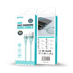 BWOO-kaapeli USB - USB-C 1m 3A Minimalistinen silikoni Valkoinen X280C