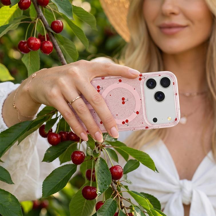 Cherry Mag case for iPhone 17 6,3'' glitter