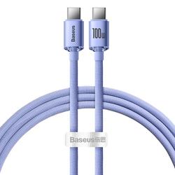 Baseus-kaapeli Crystal Shine USB-C - USB-C 1,2 m 100W violetti
