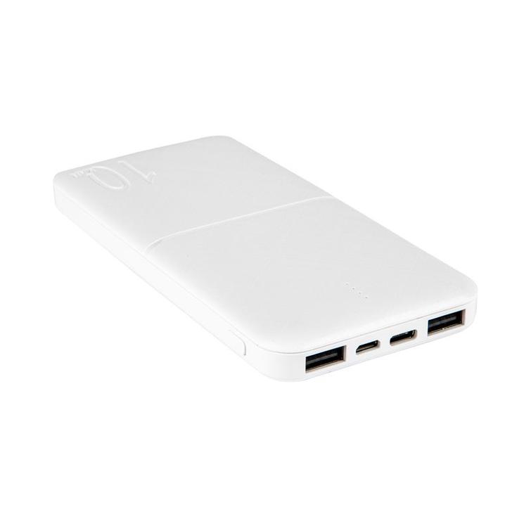 POWERBANK MX COCO 10 000mAh 2xUSB, 10W Li-Po, WHITE + MICROUSB CABLE