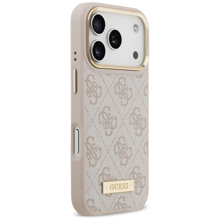 Guess 4G Logo Plate MagSafe case for iPhone 17 Pro pink