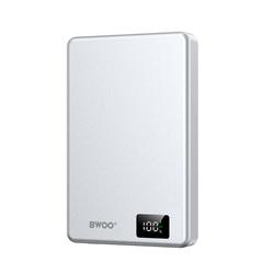 BWOO ultraohut alumiininen magneettinen varavirtalähde P76 PD 20W 10000 mAh digitaalisella näytöllä ja USB-C-portilla, musta