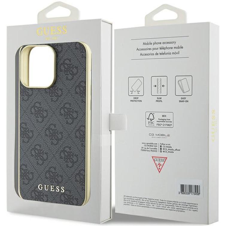 Guess iPhone 15 Pro Max 6,7" suojakuori GUHCP15XGF4GGR harmaa HC PU 4G Charm