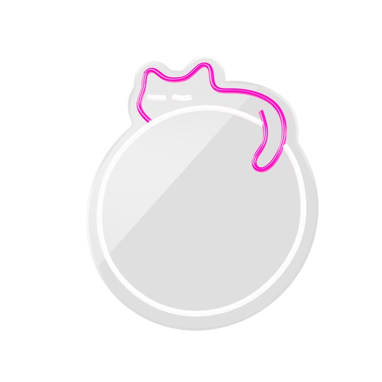 Neonpeili LED nukkuva kissa valkoinen pinkki FMNE03 Forever Light