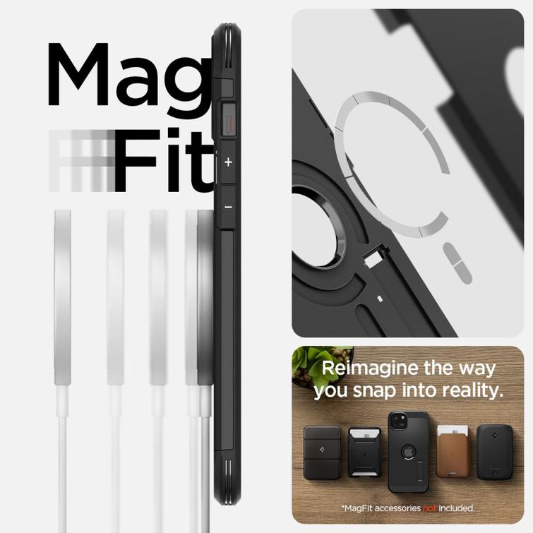 Spigen Tough Armor Mag Magsafe -suojakuori iPhone 15 6,1":lle, musta