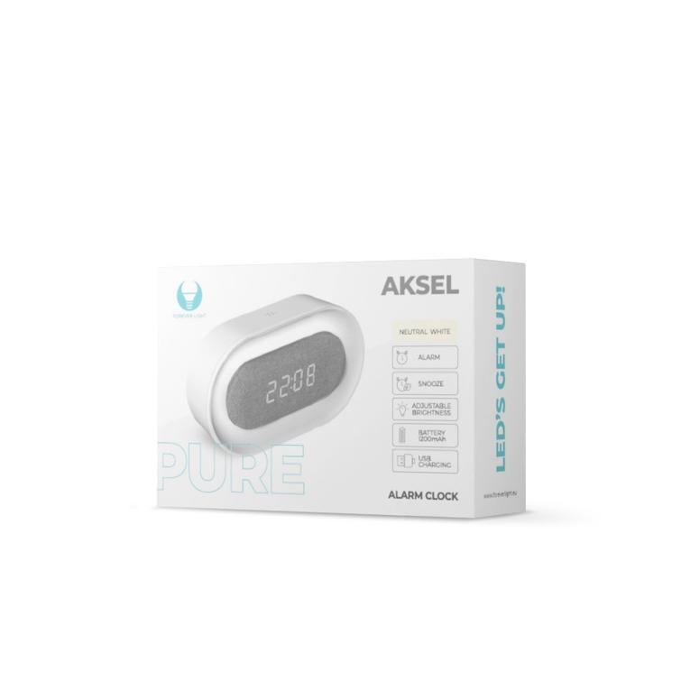 Herätyskello LED-yövalolla PURE FNL-07 AKSEL valkoinen pitkä Forever Light