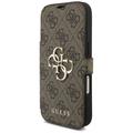 Guess Book 4G Metallinen Logo Suojakuori iPhone 17 Prolle, ruskea