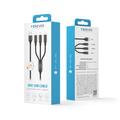 Forever 3in1 -kaapeli USB - Lightning + USB-C + microUSB 1,2 m 2A musta