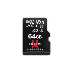 GoodRam IRDM 64GB microSD UHS-I U3 V30 -muistikortti adapterilla