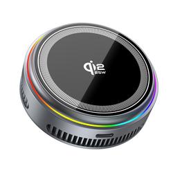 XO langaton induktiolaturi QI2.2 CX043 magneettinen harmaa LED-valolla ja jäähdytyksellä