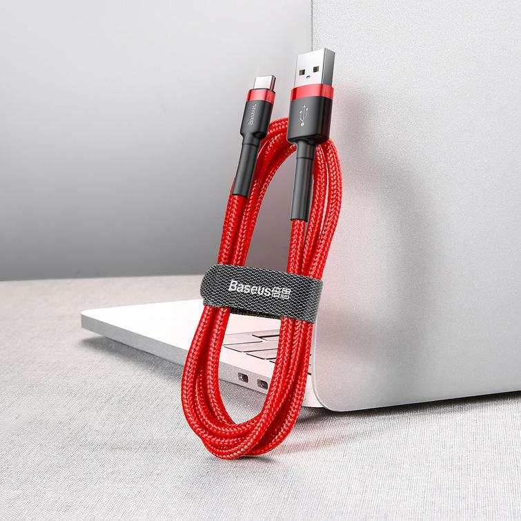 Baseus-kaapeli Cafule USB - USB-C 0,5 m 3A punainen