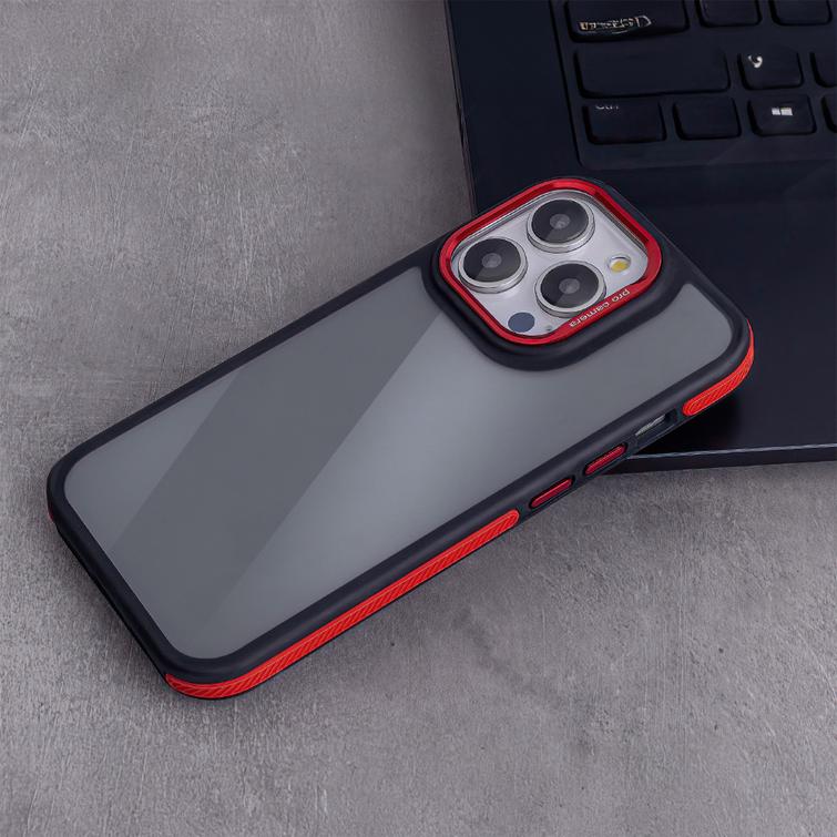 Kristallimusta suojakuori Samsung Galaxy S25 Plus -puhelimelle, punainen