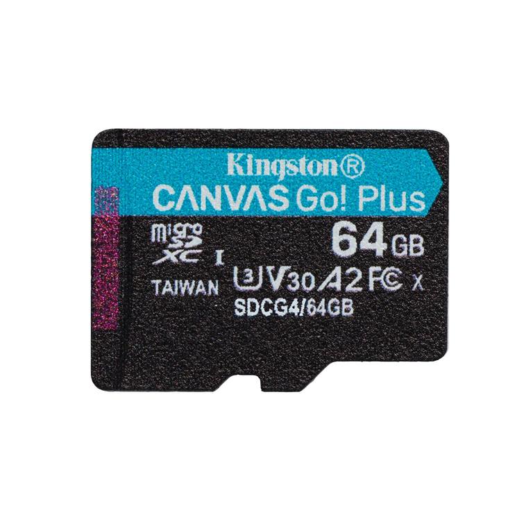 Kingstonin muistikortti 64GB microSDXC Canvas Go Plus Gen4 200MB/s A2 U3 V30