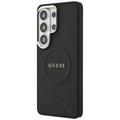 Guess case Saffiano Peony Embossed Ring MagSafe for Samsung Galaxy S26 Ultra black