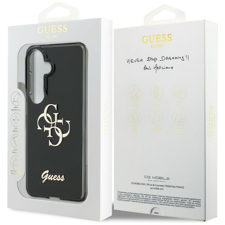 Guess case IML Big Metal 4G Script for Samsung Galaxy S26 black