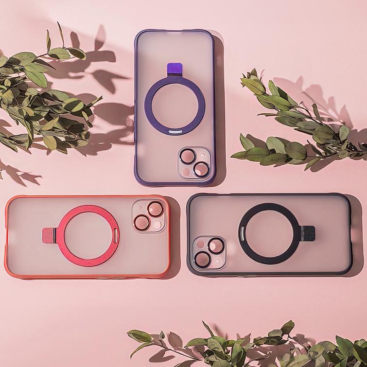 Mag Ring -suojakuori iPhone 14 6,1":lle, violetti