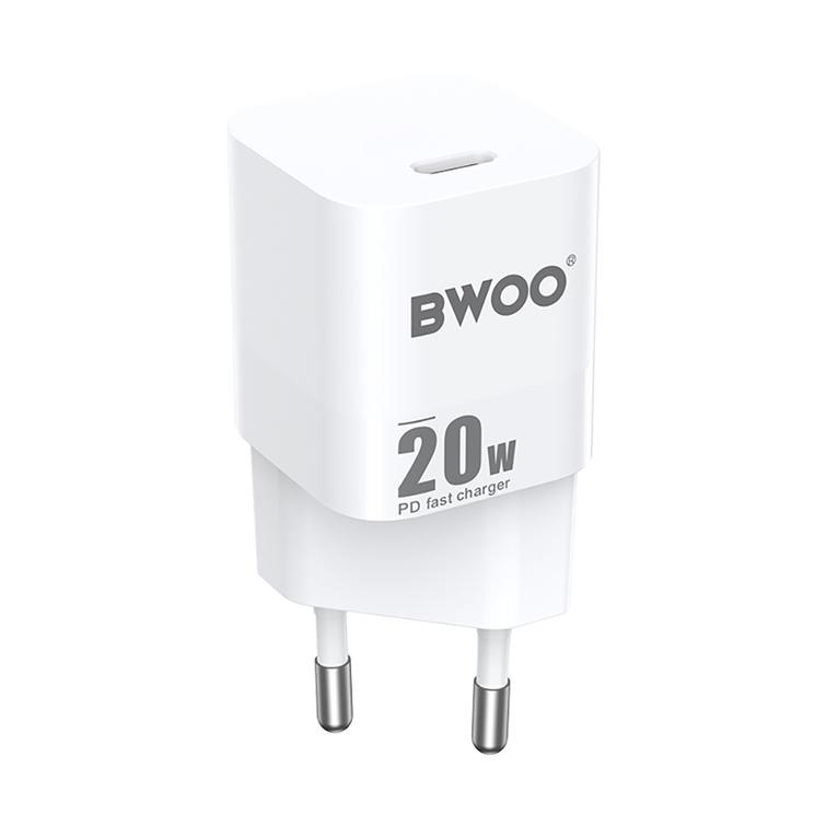 BWOO CDA155 PD -sein&auml;laturi 1x USB-C-portti 1A 20W valkoinen