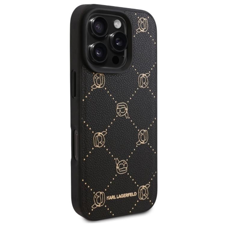 Karl Lagerfeld -suojakuori iPhone 16 Pro Max 6,9":lle KLHMP16XPGKHPHK musta Kova Karl Head MagSafe -suojakuori