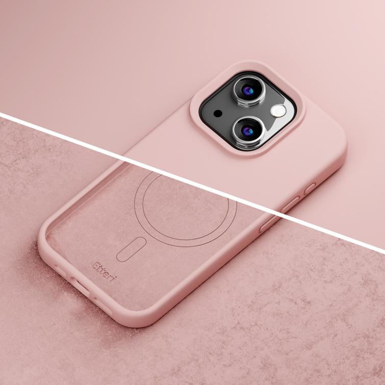 Etteri Silicone Mag kotelo iPhone 13 6,1" vaaleanpunaiselle