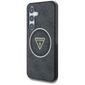 Guess HC Magnetic IML Metal Glitter 4G Circle Triangle -suojakuori Samsung Galaxy S25:lle, musta