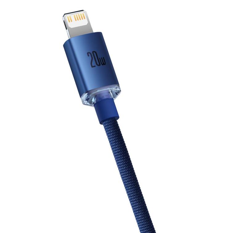 Baseus-kaapeli Crystal Shine USB-C - Lightning 1,2 m 20W sininen