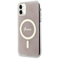 Guess iPhone 11 -suojakuori GUHMN61H4STP, pinkki, kovakuori, Magsafe IML 4G