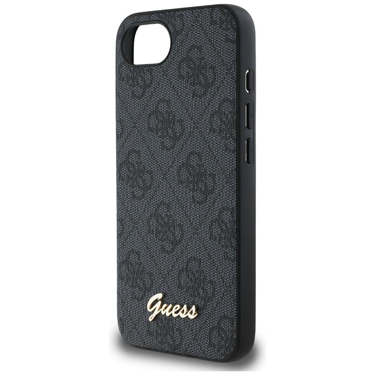 Guess HC MagSafe 4G PU Script Logo -suojakuori iPhone 16e:lle, musta