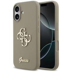 Guess Silicone Big 4G Script -suojakuori iPhone 17:lle, ruskea