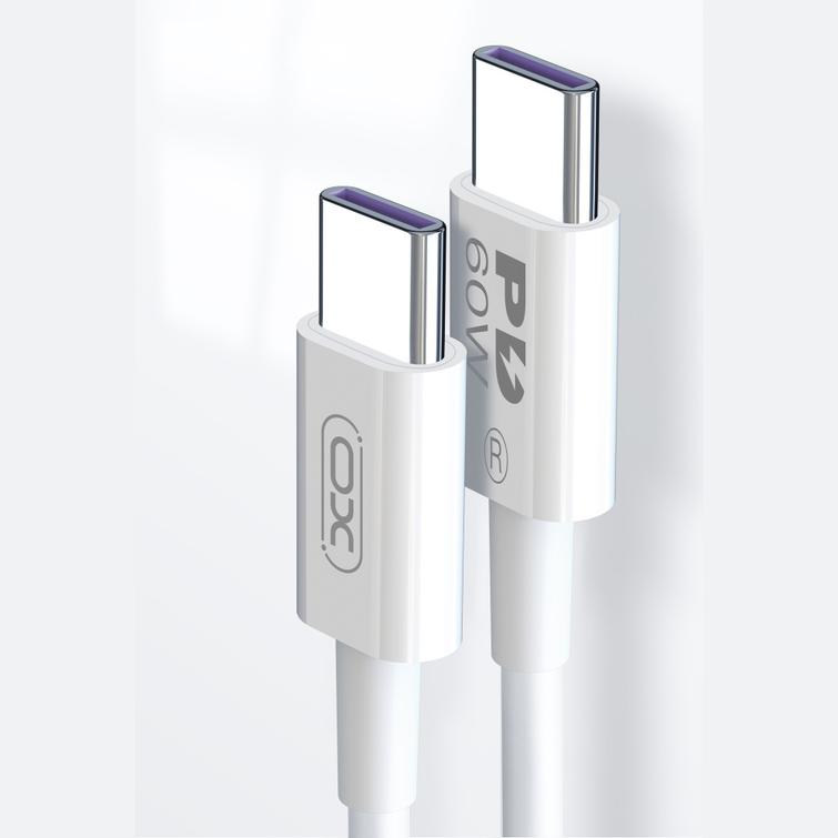 XO-kaapeli NB-Q190B PD USB-C - USB-C 2,0m 60W valkoinen