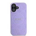 Guess iPhone 16 6,1" -puhelimen kuoret, violetit, GUHMP16SPSAPSMEU, Saffiano Peony Classic Logo -mallin kovakuori, MagSafe