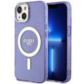 Guess iPhone 14 6,1" GUHMP14SHCMCGU kovakuori, violetti, Magsafe IML Glitter Gold