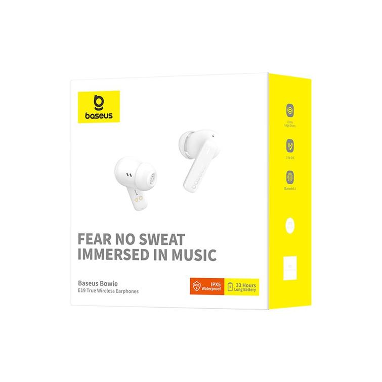 Baseus Bowie E19 True Langattomat Kuulokkeet, Valkoinen